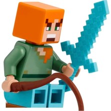 Expresstore Minecraft - 66 Mavi Kılıçlı Alex Orijinal Minifigür