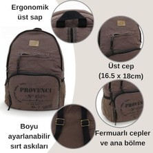 Expresstore Old 7054 New Dokato Okul 15.6'' Laptop Notebook Seyahat Sırt Pamuk Kanvas Çanta