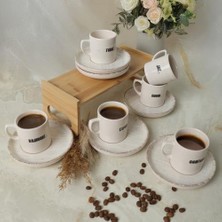 Expresstore Deep Mottolu Kahve Takımı 12 Parça 6 Kişilik 22650-55
