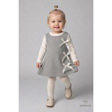 Baby Dens Babyden's Kız Çocuk Fitilli Elbise %100 Pamuk,uzun Kollu,fiyonklu,yumuşak Dokulu, Şık Günlük,özel Gün Elbisesi