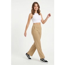 JUST WEAR ZT Yüksek Bel Dikiş Detaylı Fit Pantolon – Günlük & Şık Rahat Kesim