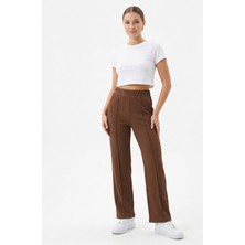 JUST WEAR ZT Yüksek Bel Dikiş Detaylı Fit Pantolon – Günlük & Şık Rahat Kesim