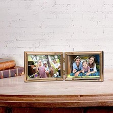 Expresstore Frames Klasik Boncuk Resim Çerçevesi, 6x4 Çift, Altın