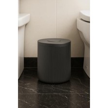 Expresstore Serisi /gri Akrilik Çöp Kovası – Silindir, 5 Litre, 25CM, Kolay Temizlenir - 3372