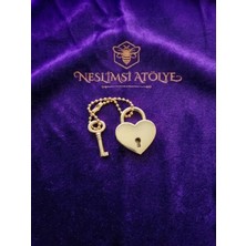 Neslimsi Atölye Kalpli Asma Kilit -  Gold Anahtarlı Günlük ve Ajanda Kilidi