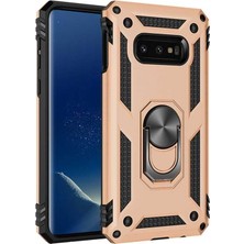 ZM Store Galaxy S10E Uyumlu Kılıf Vega Tank Yüzüklü Standlı Kapak