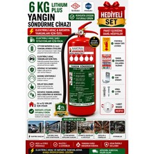 Santral 6 kg Bioversal Lithium Plus Batarya ve Elektik Yangını Için Uygun Fosforlu Levha Kullanma Talimatı Askı Aparatı ve 3m N95 Maske Dahil
