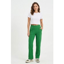 JUST WEAR ZT Yüksek Bel Dikiş Detaylı Fit Pantolon – Günlük & Şık Rahat Kesim