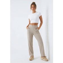 JUST WEAR ZT Yüksek Bel Dikiş Detaylı Fit Pantolon – Günlük & Şık Rahat Kesim
