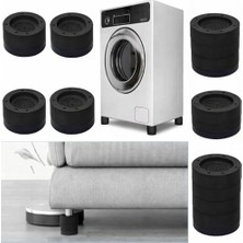 Expresstore Beyaz Eşya Ayağı Çamaşır Makinesi Mobilya Titreşim Önleyici Kaydırmaz Yükseltici 4 Lü Set Siyah (3.5 Cm)