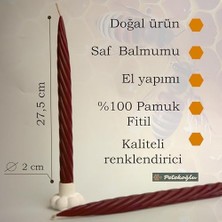 Expresstore Mum Bordo (2 Adet 27.5cm) Kalın Şamdan Mumu Dekoratif Mum (Bordo) Mum Beeswax Candle