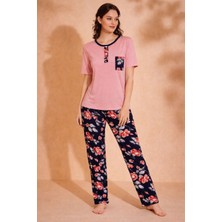 Uzun Group Çiçek Desenli Pijama Takımı