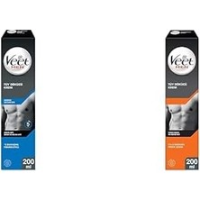 Expresstore Men Tüy Dökücü Krem Erkeklere Özel Hassas Ciltler Için (1 x 200 Ml) ve Veet Men Tüy Dökücü Krem Erkeklere Özel Normal Ciltler 200 ml