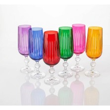 Layan Home Stripe L Bohemia Crystal 6 Parça 180 ml Sunum Bardağı – Asorti