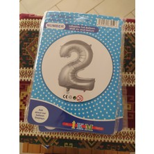 İkm Balon 2 Rakam Silver Balon