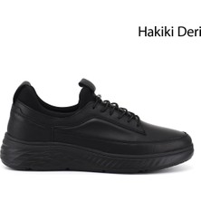 Gönderi(r) Erkek Siyah  Bağcıklı Hakiki Deri Sneaker