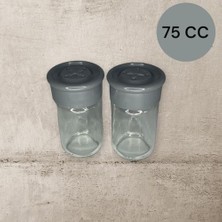 Expresstore 2 Adet Cam Tuzluk Plastik Kapaklı (Kutuludur) 75 cc
