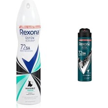Expresstore Rexona Kadın Sprey Deodorant Invisible Fresh Deep 72 Saat Kesintisiz Üstün Koruma 150 ml ve Rexona Men Erkek Sprey Deodorant Kömür Detox 72 Saat Kesintisiz Üstün Koruma 150 ml