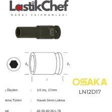Osaka 17 mm 1/2" Derin Lokma