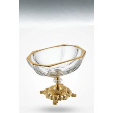 Layan Home 25 cm Gold Varak Dekor Metal Ayaklı Kase