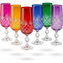 Layan Home Palma L Bohemia Crystal 6 Parça 180 ml Sunum Bardağı – Asorti