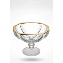 Layan Home 25 cm Gold Varak Cam Ayaklı Kase