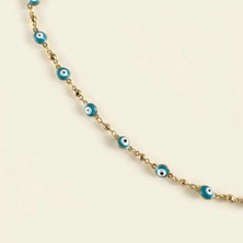 Zeino Nazar Boncuğu Kolye - 14K Altın Kaplama - 45+3 cm