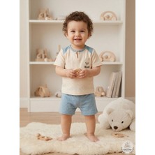 Gökçe Baby Erkek Bebek  Desenli Şortlu Takım Yazlık Pamuklu Ikili Takım 9-12-18-24 Ay