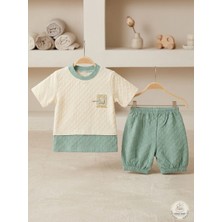 Gökçe Baby Erkek Bebek  Desenli Şortlu Takım Yazlık Pamuklu Ikili Takım 9-12-18-24 Ay