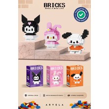 Arvela Bricks Kuromi & My Melody & Pochacco Karakterleri 3'lü Set - Eğitici Oyuncak Figür - Orijinal