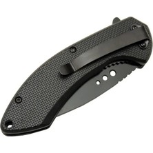 The Gencoo 4215 Kırmızı Kamp Çakı 20CM- Yarı Otomatik, Kemerlikli, Oluklu