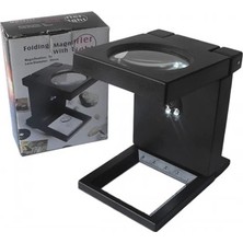 The Gencoo Katlanır Plastık,led Işıklı Test Cıhazı Büyüteç 2.5X90MM