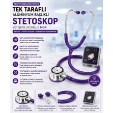 Armoline Tek Taraflı Alüminyum Başlıklı Stetoskop | Yetişkin Uyumlu | Mor
