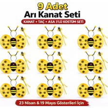 The Gencoo 9’lu Arı Kostüm Seti – Kanat Taç Asa