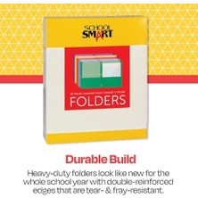 Assess Store School Smart Pürüzsüz 2 Cepli Portföy Bağlantı Elemanları ile - 20 x 28 cm - 25'li Paket - Çeşitli Renkler