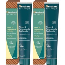 Assess Store Himalaya Botanique Diş Macunu 75 ml | Ecocert Sertifikalı | Organik Bileşenler, Neem, Nar | Florür ve Gluten Içermez (2 Paketi)
