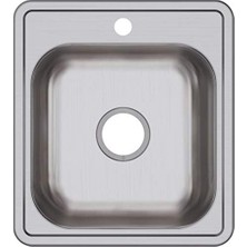 Assess Store D117191 22 Gauge Paslanmaz Çelik 43,18 cm x 48,26 cm x 15,56 cm Tek Kase Üstüne Monte Bar/hazırlama Lavabosu, 1 Delik