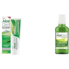 Assess Store Aloe Dent Doğal Aloevera ile Ekstra Beyazlatıcı Diş Macunu 100 ml x Aloedent Alkolsüz ve Florürsüz Ağız Kokusu Önleyici Doğal Ağız Bakım Suyu 250 ml