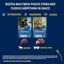 Assess Store Bozita Sterilised Soslu Atıştırmalık Et Çoklu Kutu 12 x 85 G Pouch - Kediler Için Porsiyon Torbasında Islak Mama