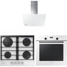 Samsung NV60K5140BW - NA64M7100AW - NK24M7060VW Beyaz Ankastre Set A Enerji Sınıfı Modern Tasarım