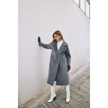 Assess Store Sateen Düğme Detaylı Uzun Kaban, STN139KKA1921