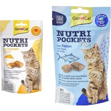 Assess Store Gimcat Nutripockets Kedi Ödülü Peynir Taurin, 60 G & Kedi Ödül Tableti Np Ton Balıklı, 60 G