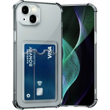 Cayk iPhone 14 Plus Uyumlu Kamera Korumalı Kartlıklı Köşeleri Airbag Tasarımlı Darbe Önleyici Siyah