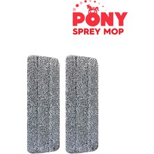 Pony 2'Li Mop Yedeği Gri Renkli Mikrofiber Yapısı ile Çizmeden Temizlik Sağlar