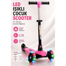 Yıldırım Oyuncak LED Işıklı 3 Tekerlekli Çocuk Scooter – 3 Kademeli Ayarlanabilir Gidonlu Dengeli Scooter 50 kg 2+ Yaş