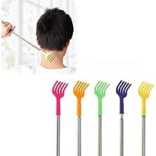 Assess Store Teleskopik Sırt Kaşıyıcı, Renkli Plastik Kaşıma Başlığı, Metal Gövde, Ayarlanabilir Uzunluk, 22-42 cm