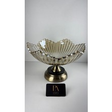 Palpe 30Cm Bronz Kristal Meyvelik Şekerlik Sunumluk Söz Nişan Kız İsteme Çikolatalık Şık Kase İkramlık
