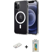 Marsilyan™- iPhone 12 Kılıf Ahenk Yansıma Prime - Siyah Polymer Nano Ekran Koruyucu + Renkli Kamera Lens Koruma Cam - Pe