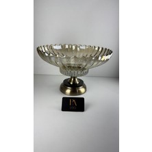 Palpe 33cm Bronz Kristal Meyvelik Şekerlik Sunumluk Söz Nişan Kız İsteme Çikolatalık Şık Kase İkramlık
