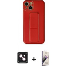 Marsilyan™- iPhone 14 Kılıf Akış Doku - Siyah Bilvis 3D Mat Cam Ekran Koruyucu + Pvd Metal Kamera Lens - Pe